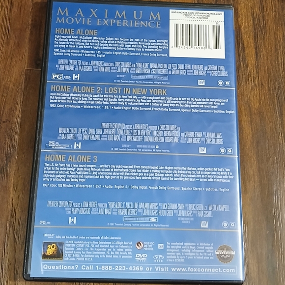 HOME ALONE Triple Feature on DVD - Picture 2 of 2